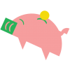 Ikona k projektu AdultLife v téme financií - ilustrované prasiatko ako spornička.